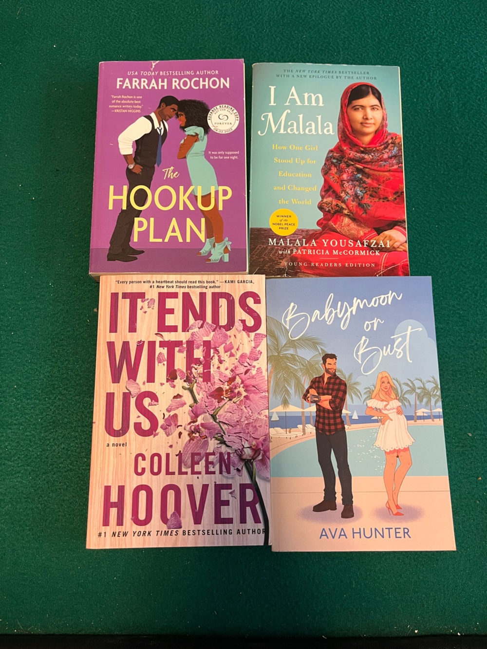 Assorted Paperback 4 Book Covers - Purple, Pink, Blue, Red